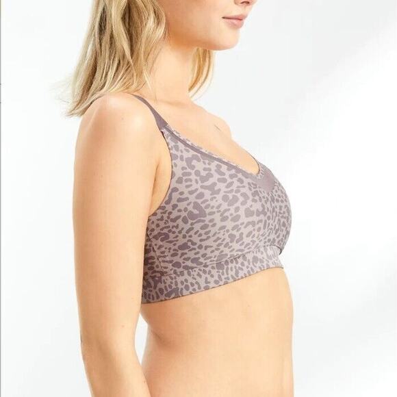 Chantelle Women Taupe Animal Printed Wireless Low Impact Sports Bra Size M - Picture 3 of 5